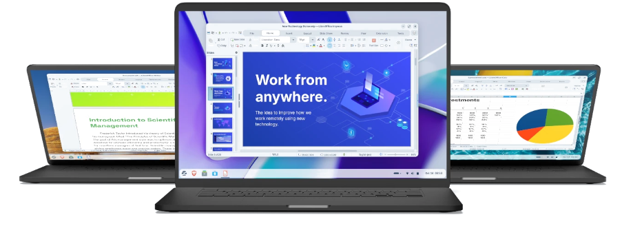 Compatible con documentos Microsoft Office y LibreOffice en Infocentro OS